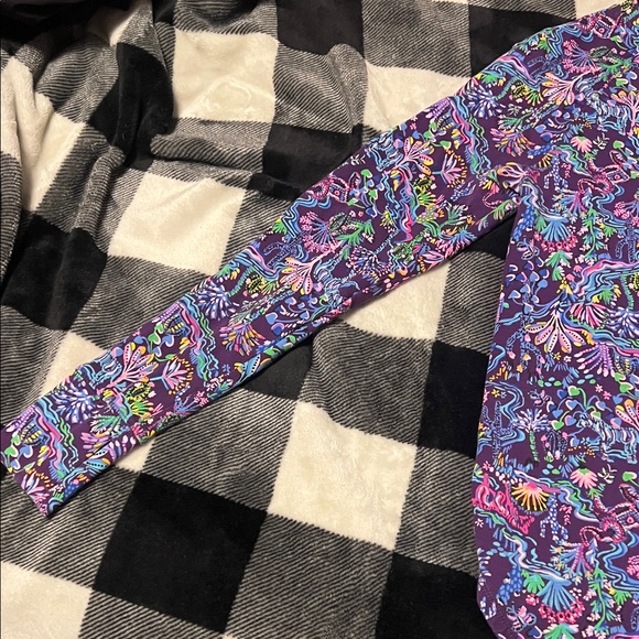 Lilly Pulitzer Purple Luxletic Multicolored Floral Long Sleeve Tee size XS - Picture 7 of 16